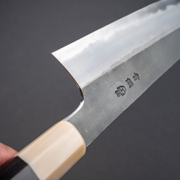 Hitohira Togashi Blue 2 Kurouchi Kiritsuke Gyuto 240mm Ebony Handle - Tetogi