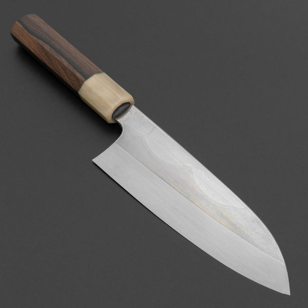 Hitohira Togashi White 1 Fuji Mizu Honyaki Santoku 180mm Ziricote Handle (144/ Saya) - Tetogi