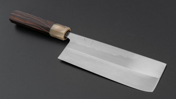 Hitohira Togashi White #1 Notaremon Mizu Honyaki Nakiri Taihei Makassar Ebony Handle (#107/ Saya) - Tetogi
