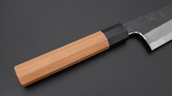 Hitohira Togashi White 2 Kurouchi Kiritsuke Gyuto 210mm Yakusugi Cedar Handle - Tetogi