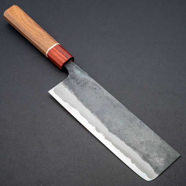 Hitohira Tosa Kurouchi Blue 2 Nakiri 170mm Walnut Handle (Rengas Ferrule) - Tetogi