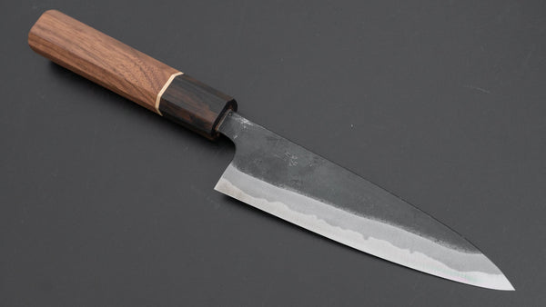 Hitohira Tosa Kurouchi Blue #2 Petty 135mm Walnut Handle (Ziricote Ferrule) - Tetogi