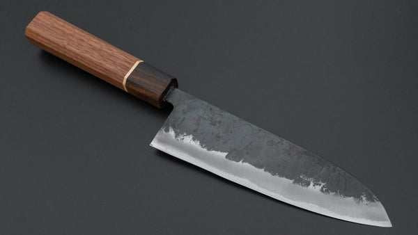 Hitohira Tosa Kurouchi White #2 Santoku 165mm Walnut Handle (Ziricote Ferrule) - Tetogi