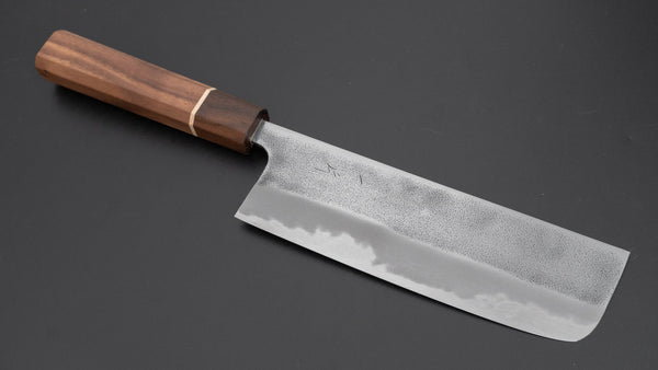 Hitohira YG Nashiji White #2 Nakiri 165mm Walnut Handle (Ziricote Ferrule) - Tetogi