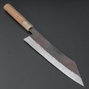 Isamitsu White #1 Stainless Clad Kurouchi Kiritsuke Gyuto 240mm Taihei Zebrawood Handle - Tetogi