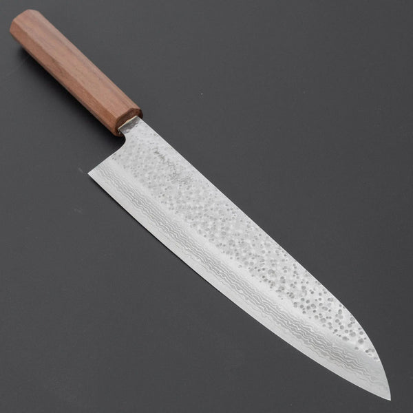 Makoto Kurosaki STK VG-7 Tsuchime Damascus Gyuto 240mm Walnut Handle - Tetogi
