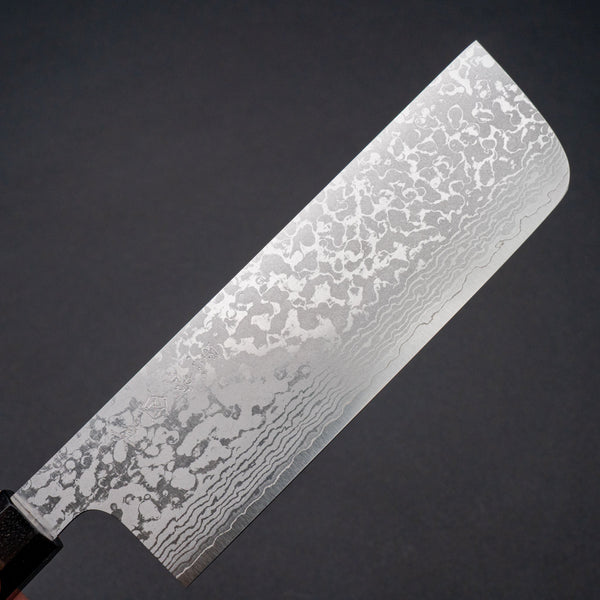 Makoto Kurosaki VG7 Damascus Nakiri 170mm Ebony Handle - Tetogi