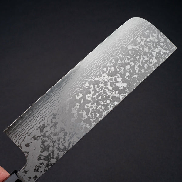 Makoto Kurosaki VG7 Damascus Nakiri 170mm Ebony Handle - Tetogi