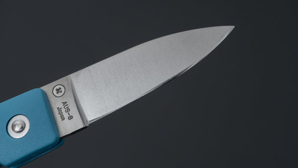 MOKI Coupe Folding Knife Grilon Handle (Grayish Blue) - Tetogi