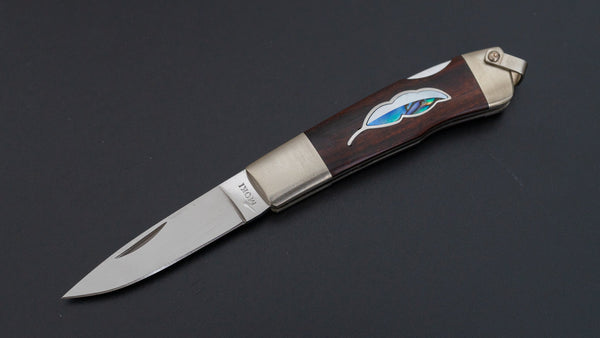 MOKI Leaf Folding Knife Ironwood Handle - Tetogi