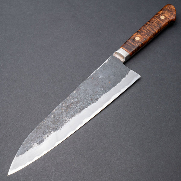 Morihei Hisamoto Kurouchi White 1 Gyuto 210mm Ringed Gidgee Handle (Fine Finish) - Tetogi