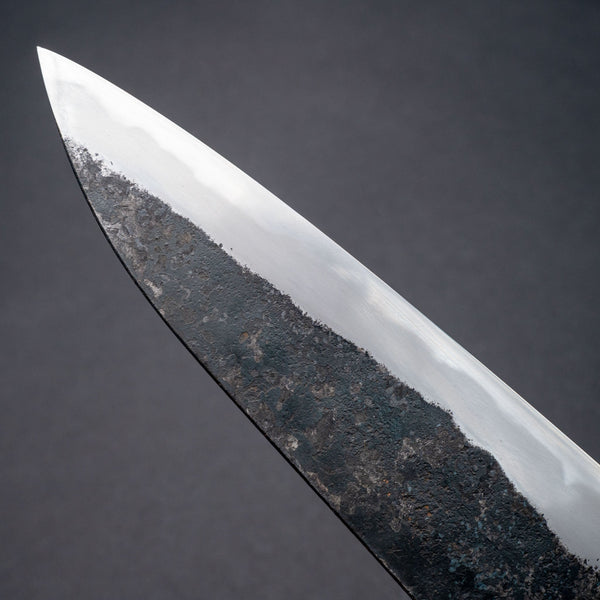 Morihei Hisamoto Kurouchi White 1 Gyuto 210mm Ringed Gidgee Handle (Fine Finish) - Tetogi