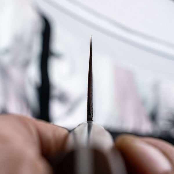 Morihei Hisamoto Kurouchi White 1 Gyuto 210mm Ringed Gidgee Handle (Fine Finish) - Tetogi