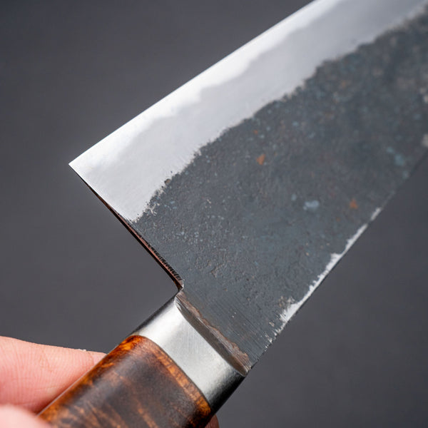 Morihei Hisamoto Kurouchi White 1 Gyuto 210mm Ringed Gidgee Handle (Fine Finish) - Tetogi