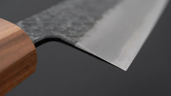 Muneishi Blue #2 Tsuchime Kiritsuke Gyuto 210mm Walnut Handle - Tetogi