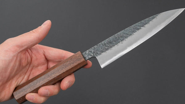 Muneishi Blue 2 Tsuchime Petty 135mm Walnut Handle - Tetogi