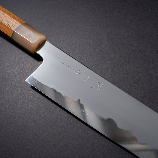 Tetsujin Blue #2 Kasumi Kiritsuke Gyuto 240 Riisgaard Teak Handle - Tetogi