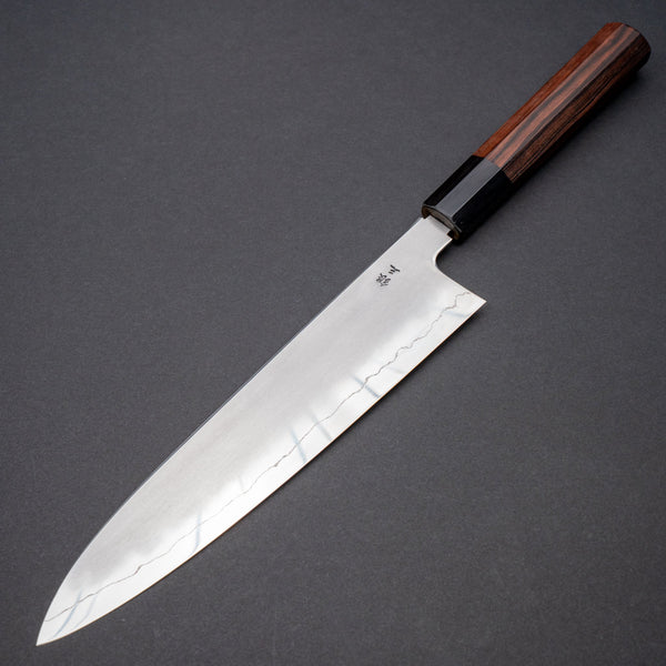 Tetsujin Silver 3 Kasumi Gyuto 240mm Taihei Makassar Ebony Handle - Tetogi