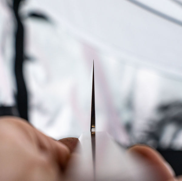 Tetsujin Silver 3 Kasumi Kiritsuke Gyuto 210mm Lacewood Handle - Tetogi