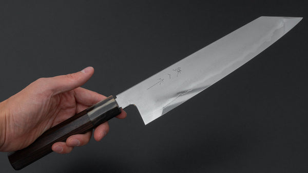 Tetsujin Silver 3 Metal Flow Kiritsuke Gyuto 240mm Taihei Makassar Ebony Handle - Tetogi