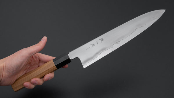 Tetsujin Silver #3 Ukiba Gyuto 240mm Yakusugi Cedar Handle - Tetogi