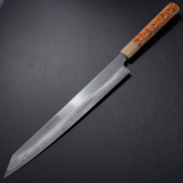 Tetsujin Silver #3 Ukiba Kiritsuke Sujihiki 270mm Riisgaard Elm Burl Handle - Tetogi