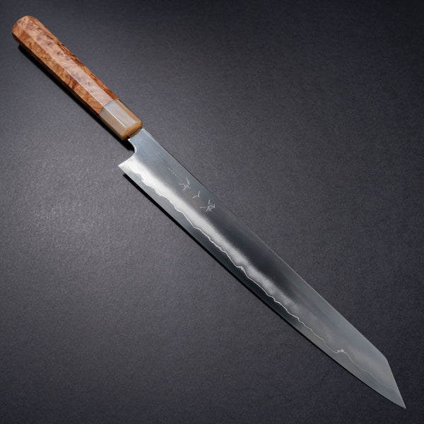 Tetsujin Silver #3 Ukiba Kiritsuke Sujihiki 270mm Riisgaard Elm Burl Handle - Tetogi