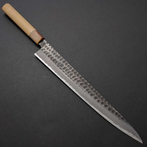 AjikatayaTsuchime White #2 Sujihiki 270mm Ho Wood Handle (D-Shape) - Tetogi