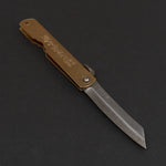 Load image into Gallery viewer, Higonokami Blue Steel Folding Knife Large Brass Handle - Tetogi
