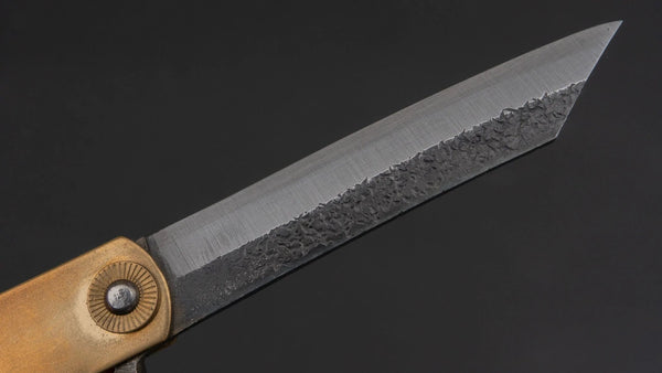 Higonokami Custom Folding Knife Large Brass Handle (#09K) - Tetogi