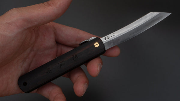 Higonokami VG10 Folding Knife Ebony Handle - Tetogi