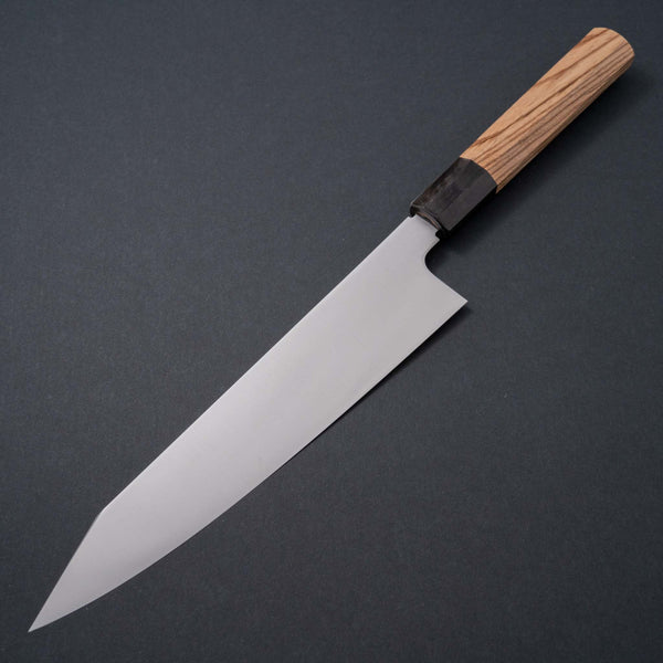 Hitohira FJ VG-10 Gyuto Kiritsuke 240mm Taihei Zebra Wood Octagonal Handle - Tetogi