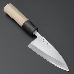 Hitohira Gorobei Blue #2 Ajikiri 105mm Ho Wood Handle (D-Shape) - Tetogi