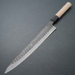 Load image into Gallery viewer, Hitohira Hinode Tsuchime White #2 Stainless Clad Sujihiki 270mm Ho Wood Handle - Tetogi
