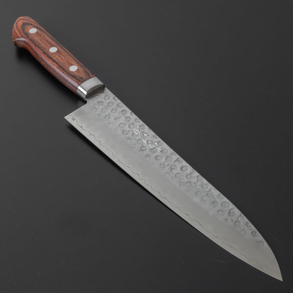 Hitohira Imojiya HG Tsuchime Gyuto 210mm Imitation Mahogany Handle - Tetogi