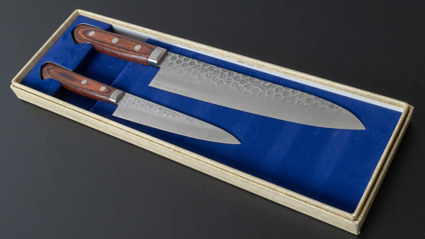 Hitohira Imojiya HG Tsuchime Knife Set (Petty 135mm & Gyuto 210mm) - Tetogi