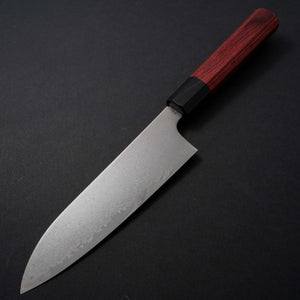 Hitohira Imojiya TH Damascus Santoku 180mm Pakka Handle (Red) - Tetogi