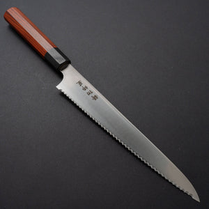 Hitohira Imojiya TH Stainless Bread Knife 240mm Taihei Shitan Rosewood Handle (Wa) - Tetogi