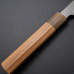 Load image into Gallery viewer, Hitohira Kikuchiyo Izo Silver #3 Gyuto 240mm Yakusugi Cedar Handle (Blond ferrule) - Tetogi
