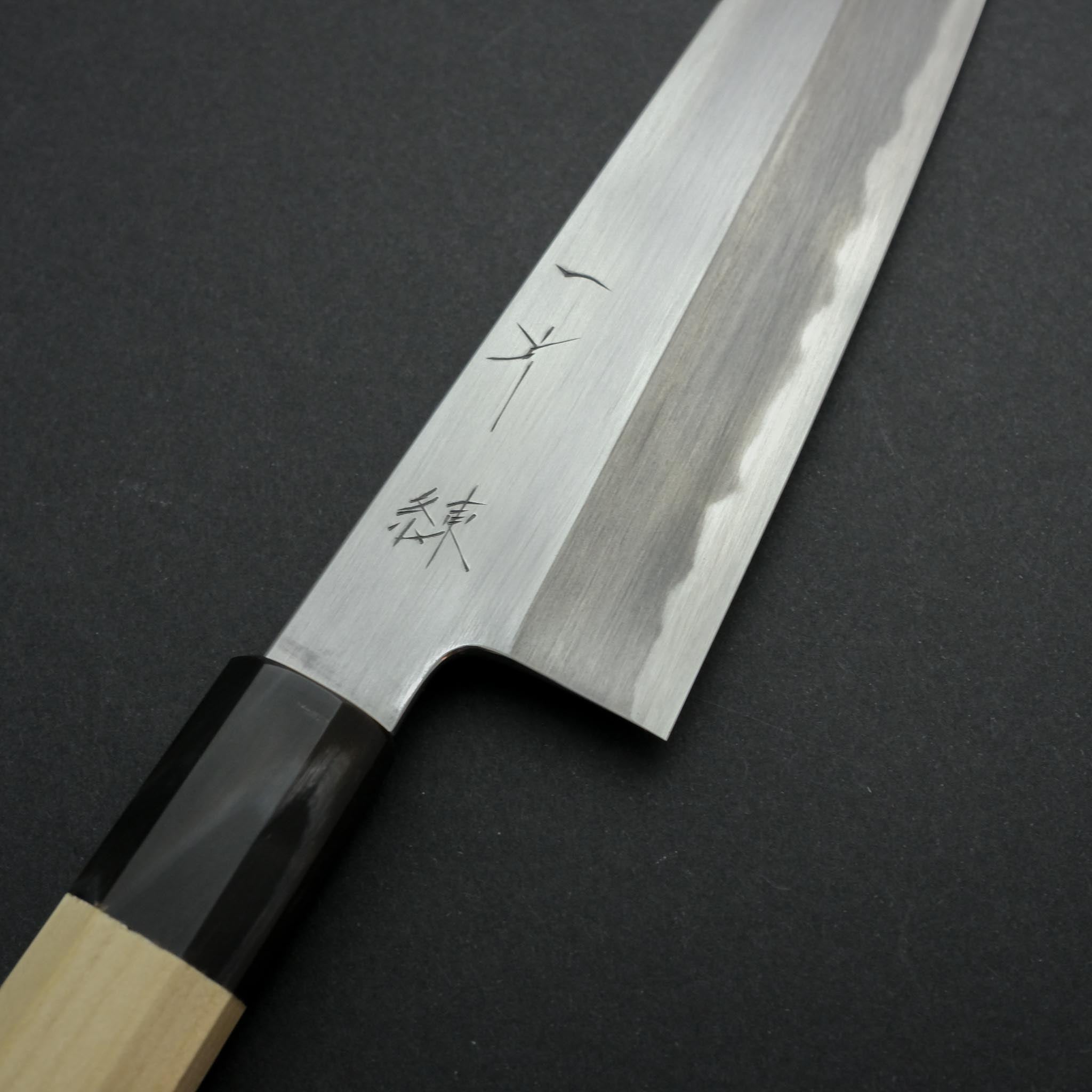 Hitohira Kikuchiyo Ren White #2 Gyuto 210mm Ho Wood Handle - Tetogi