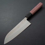 Load image into Gallery viewer, Hitohira NM Tsuchime Santoku 170mm Purpleheart Handle - Tetogi
