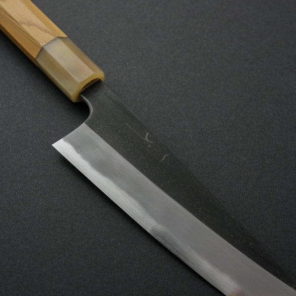 Hitohira Tanaka Kyuzo Blue #1 Kurouchi Petty 165mm Yakusugi Cedar Handle - Tetogi