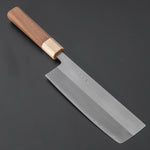 Load image into Gallery viewer, Hitohira TD Blue #2 Stainless Clad Migaki Nakiri 165mm Walnut Handle - Tetogi
