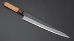 Load image into Gallery viewer, Hitohira Togashi Blue #2 Kurouchi Sujihiki 270mm Cherry Wood Handle (Ebony End) - Tetogi
