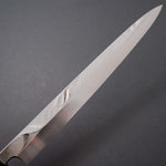 Load image into Gallery viewer, Hitohira Togashi White #1 Fuji Mizu Honyaki Yanagiba 330mm Taihei Ebony Handle (Saya) - Tetogi
