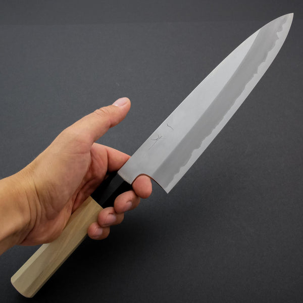 Hitohira Togashi White #1 Stainless Clad Gyuto 240mm Ho Wood Handle - Tetogi