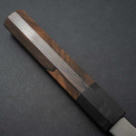 Load image into Gallery viewer, Hitohira Togashi White #1 Stainless Clad Migaki Gyuto 210mm Ziricote Handle (Black Horn) - Tetogi
