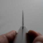 Load image into Gallery viewer, Hitohira Togashi White #1 Stainless Clad Migaki Gyuto 210mm Ziricote Handle (Black Horn) - Tetogi
