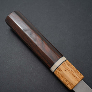 Hitohira Togashi White #1 Stainless Clad Migaki Kiritsuke Gyuto 240mm Riisgaard Rosewood Handle