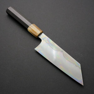 Hitohira Togashi Yohei White #2 Fuji Mizu Honyaki Bunka 160mm Taihei Ebony Handle (#063/ Saya)